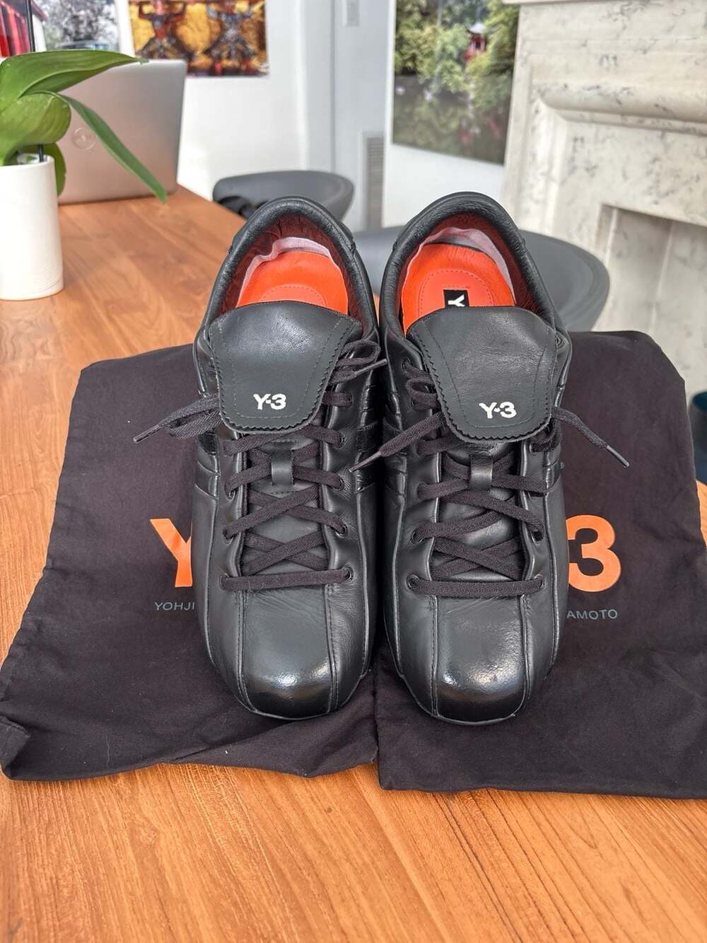 Adidas Y-3 Yohji Yamamoto Field Football Leather Sneakers Black